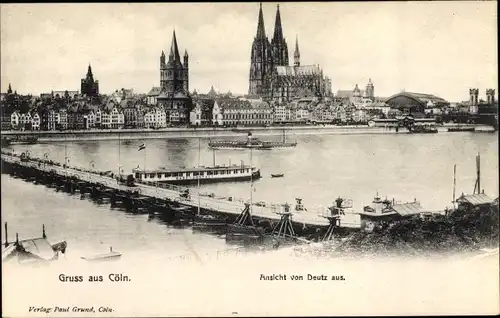 Ak Köln am Rhein, Ansicht von Deutz aus
