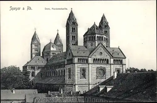 Ak Speyer am Rhein, Dom, Nordwestseite