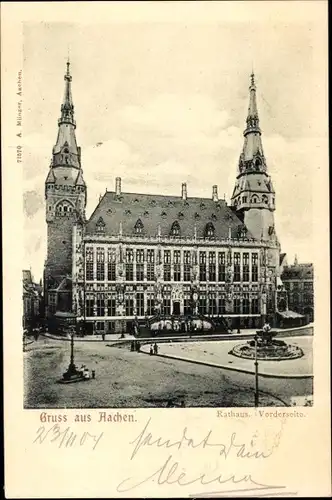 Ak Aachen in Nordrhein Westfalen, Rathaus, Vorderseite