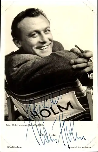 Ak Schauspieler Claus Holm, Portrait, Autogramm