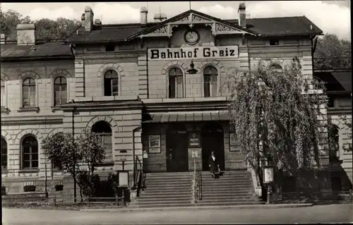 Ak Greiz im Vogtland, Bahnhof