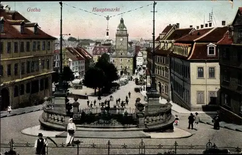 Ak Gotha Thüringen, Hauptmarkt