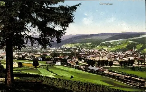 Ak Olbernhau im Erzgebirge Sachsen, Panoramablick auf den Ort