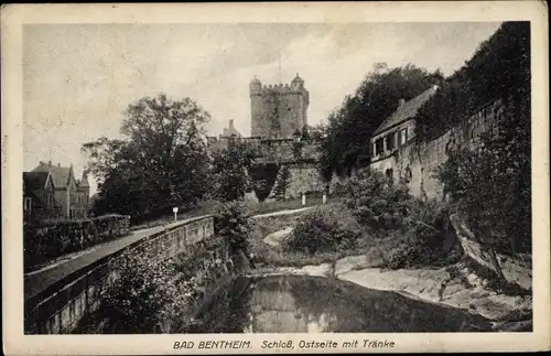 Ak Bad Bentheim in Niedersachsen, Schloss, Ostseite mit Tränke