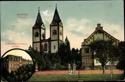 Ak Arenberg Koblenz am Rhein, Kirche, Dominikanerinnen Kloster