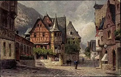 Künstler Ak Astudin, Bacharach am Rhein, das alte Haus