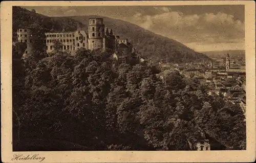 Ak Heidelberg am Neckar, Panorama, Schloss