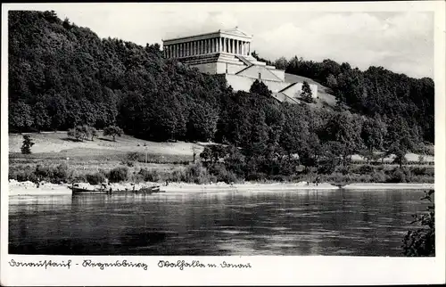 Ak Donaustauf in der Oberpfalz, Walhalla, Blick über die Donau