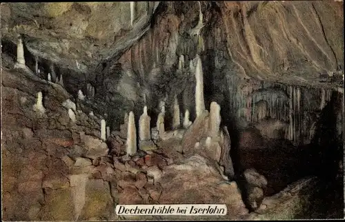 Ak Grüne Iserlohn im Märkischen Kreis, Dechenhöhle, die Grufthalle
