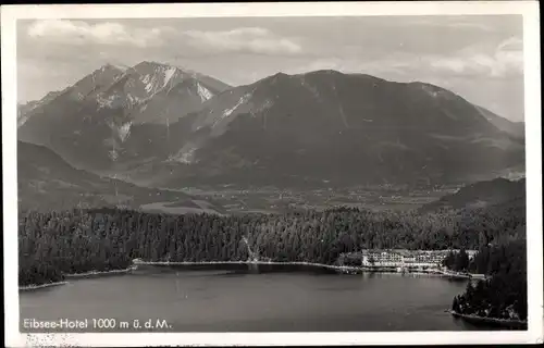 Ak Grainau in Oberbayern, Eibsee, Hotel, Panoramablick