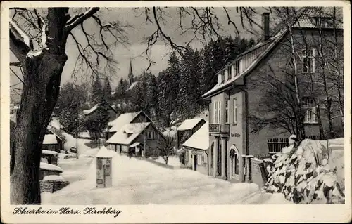 Ak Schierke Harz, Kirchberg im Winter