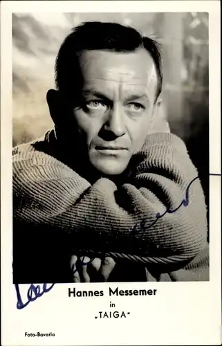 Ak Schauspieler Hannes Messemer in Taiga, Portrait
