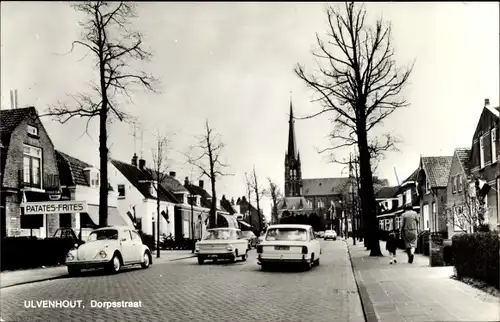 Ak Ulvenhout Nordbrabant Niederlande, Dorpsstraat, Autos