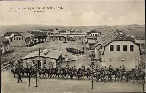 Ak Ohrdruf in Thüringen, Truppenlager, Kavallerie