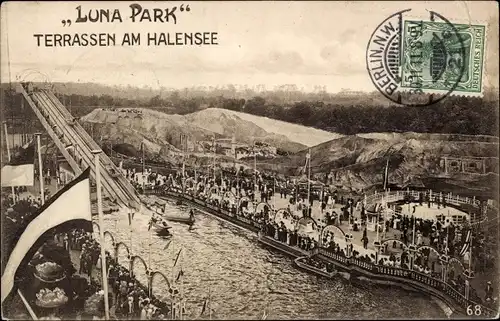 Ak Berlin Wilmersdorf Halensee, Lunapark, Terrassen