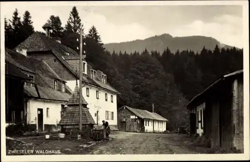 Ak Zwieslerwaldhaus Lindberg im Bayerischen Wald, Gasthof Zwieseler Waldhaus am Falkenstein