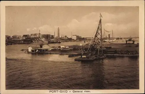 Ak Port Said Ägypten, General view
