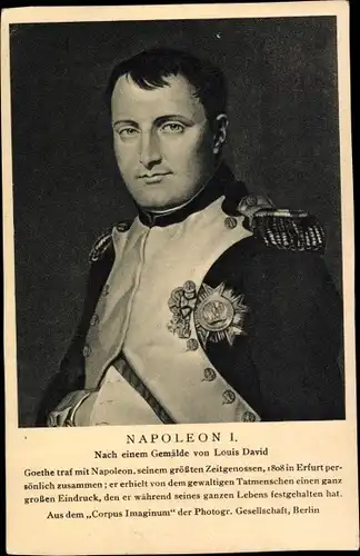 Künstler Ak David, Louis, Napoleon Bonaparte, Portrait