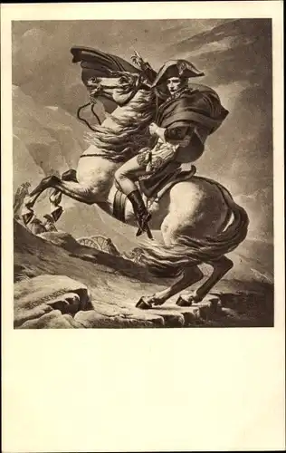 Künstler Ak David, Napoleon zu Pferde