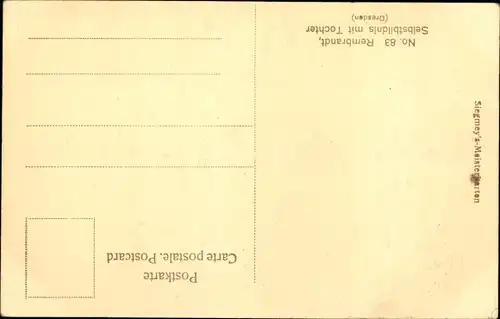 Künstler Ak Rembrandt, Selbstbildnis mit Tochter
