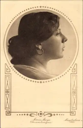 Ak Oberammergau in Oberbayern, Schauspielerin Marie Mayr, Passionsspiel 1910, Magdalena