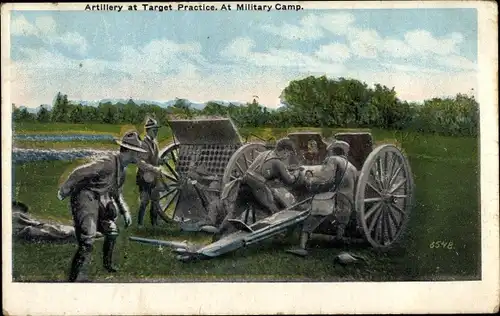 Ak US Army, At Military Camp, Artillery at Target Practice
