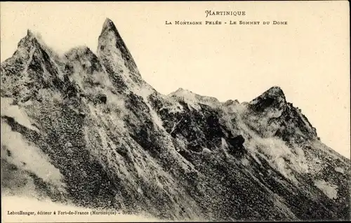Ak Martinique, La Montagne Pelée, Gipfel des Vulkans