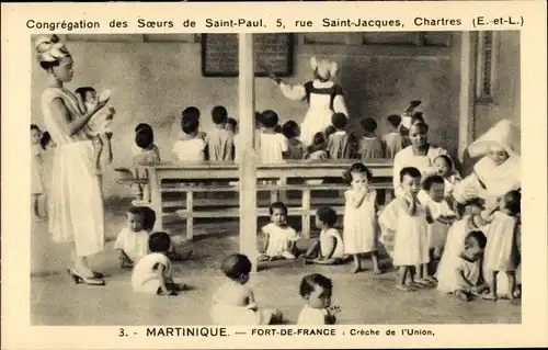 Ak Fort de France Martinique, Crèche de l´Union, Congrégation des Soeurs Saint Paul