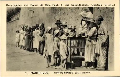 Ak Fort de France Martinique, Congrégation des Soeurs de Saint Paul, Soupe Populaire