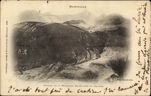 Ak Martinique, Mont Pelé pres du Cratere