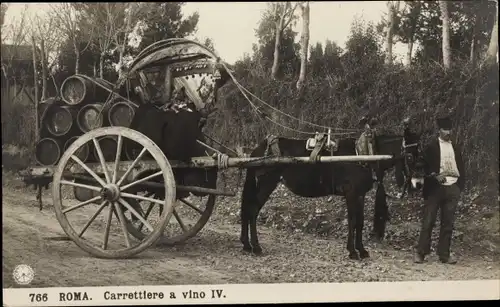 Ak Roma, Carrettiere a vino, Weinfuhrwerk