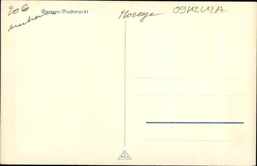Ak Bergen Norwegen, Fischmarkt, Marktstände