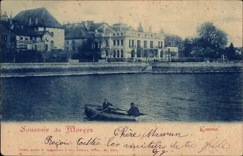 Ak Morges Kanton Waadt, Casino, Ruderboot
