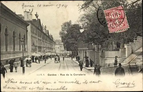Ak Genève Genf Schweiz, Rue de la Corraterie