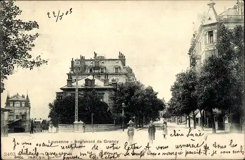 Ak Lausanne Kanton Waadt, Boulevard de Grancy