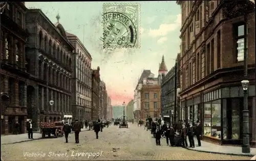 Ak Liverpool Merseyside England, Victoria Street