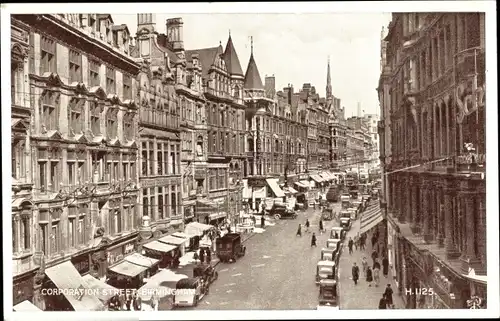 Ak Birmingham West Midlands England, Corporation Street