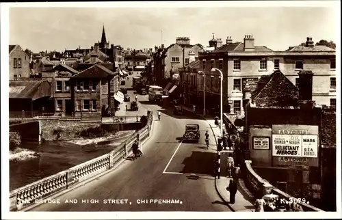 Ak Chippenham Wiltshire England, Bridge and High Street