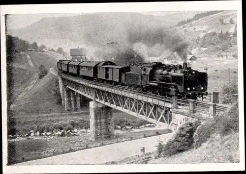 Sammelbild Deutsche Lokomotiven, Gruppe P Bild 177, Lokomotive 24 024 vor P 3843