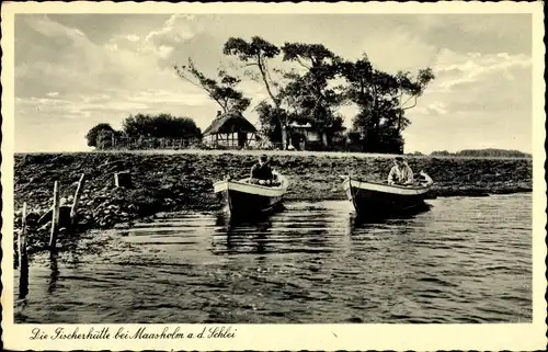 Ak Maasholm an der Schlei, Die Fischerhütte