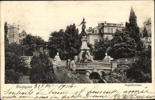 Ak Stuttgart in Württemberg, Eugenbrunnen