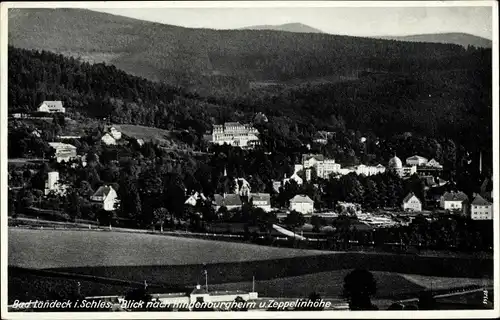 Ak Lądek Zdrój Bad Landeck Schlesien, Hindenburgheim und Zeppelinhöhe
