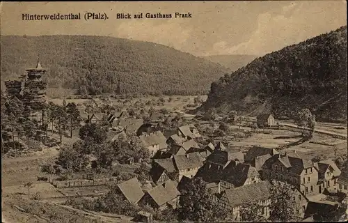 Ak Hinterweidenthal in der Pfalz, Panorama mit Gasthaus Frank