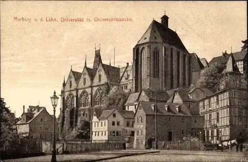 Ak Marburg an der Lahn, Universität mit Universitätskirche