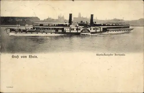 Ak Köln Düsseldorfer Rheindampfschifffahrt, Rheindampfer Borussia