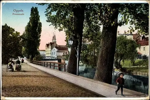 Ak Opole Oppeln Schlesien, Promenade