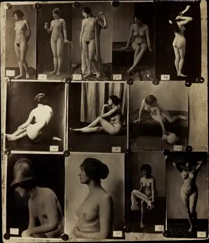 Foto Frauenakte, verschiedene Fotos nackter posierenderr Frauen, Busen