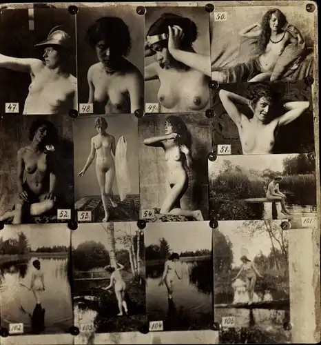 Foto Frauenakte, verschiedene Fotos nackter posierender Frauen, Busen