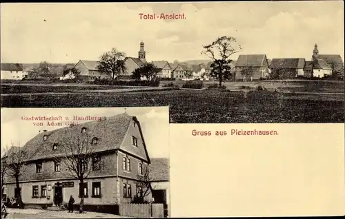 Ak Pleizenhausen im Hunsrück, Totalansicht, Gastwirtschaft und Handlung