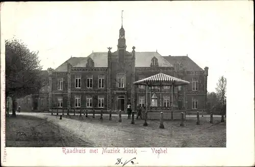 Ak Veghel Nordbrabant, Raadhuis met Muziek kiosk